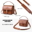 Cwatcun D80 Retro Brown Faux Leather Camera Shoulder Bag 25.5x18.5x12.5cm - 7
