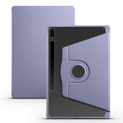Samsung Galaxy Tab S10+/S9+ 360 Rotation Leather Case - Lavender Purple - 1