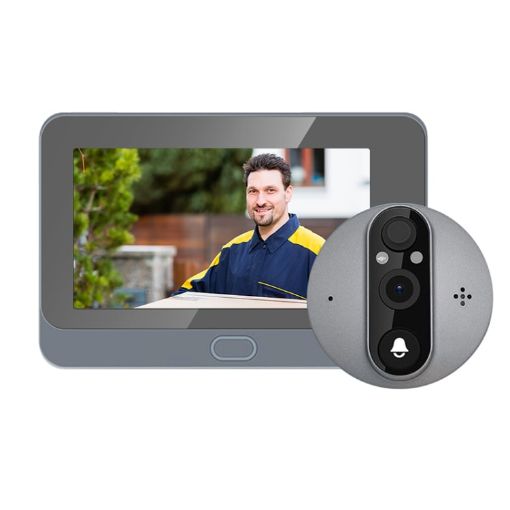 ESCAM C87 1080P Smart WiFi Door Viewer, Wide-Angle, Night Vision, White - 1
