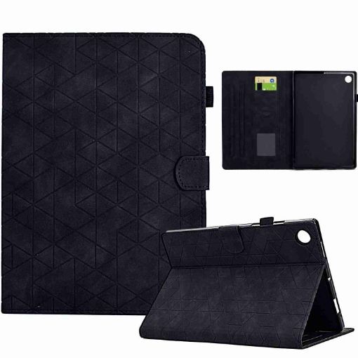 Samsung Galaxy Tab A8 2022 SM-X200 Rhombus TPU Leather Case Black - 1