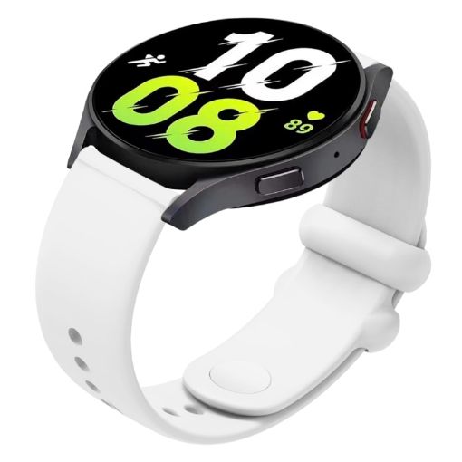 Universal 18mm White Silicone Watch Band with Reverse Buckle - 1