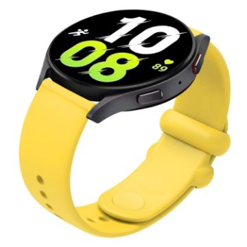 Universal 18mm Yellow Silicone Watch Band with Reverse Buckle - 1