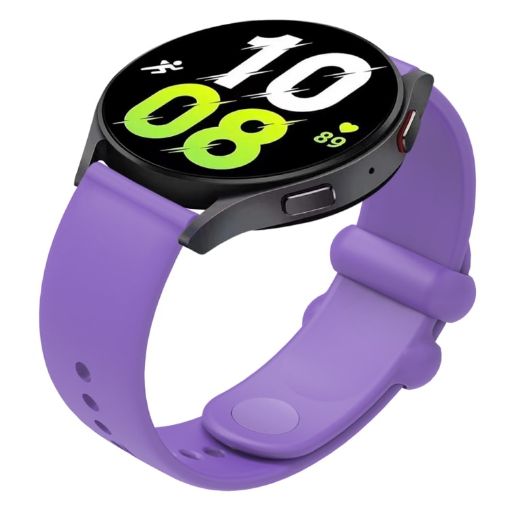 Universal 22mm Purple Silicone Watch Band with Reverse Buckle - 1