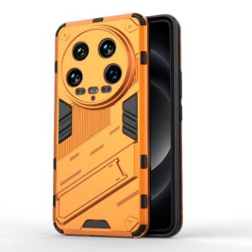 Xiaomi 14 Ultra 5G Punk Armor Phone Case with Holder - Orange - 1