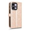 OPPO Reno14 Global Honeycomb Dot Texture Leather Case - Gold - 3