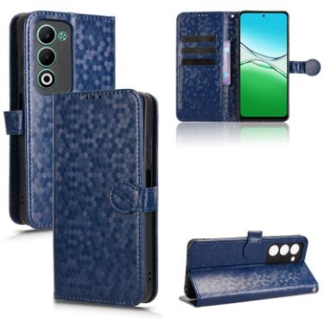 OPPO A5 5G/4G Global Honeycomb Dot Texture Leather Case - Blue - 1