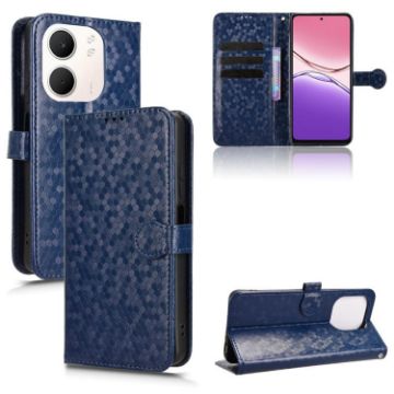 OPPO A5x 5G/4G Global Honeycomb Dot Leather Phone Case - Blue - 1