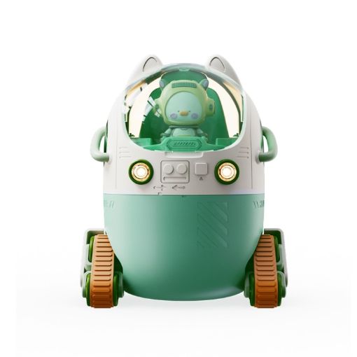Portable 220ML Cartoon Tank Car Air Humidifier with LED Lights - Green - 1