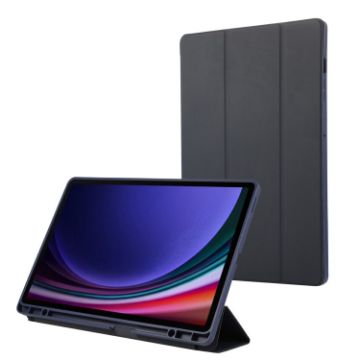 Samsung Galaxy Tab S9+/S10+ Dark Blue TPU Leather Case with Pen Slot - 1