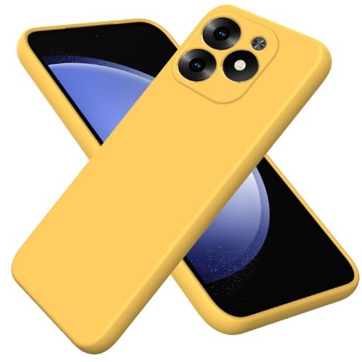Infinix Hot 40i Yellow Liquid Silicone Dropproof Phone Case Full Coverage - 1