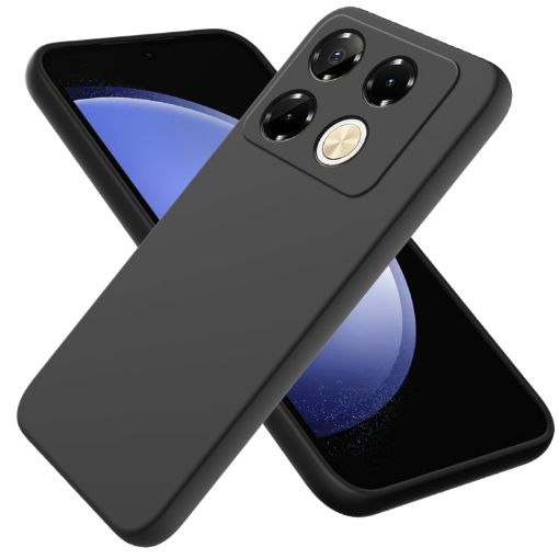 Infinix Note 40 5G Black Liquid Silicone Dropproof Phone Case - 1