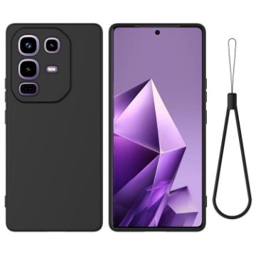 Infinix Note 50x Black Liquid Silicone Dropproof Full Coverage Case - 1