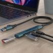 Onten UCA9703 USB 3.0 + Type-C to 3 Type-C USB HUB Dock Pine Needle Green - 5