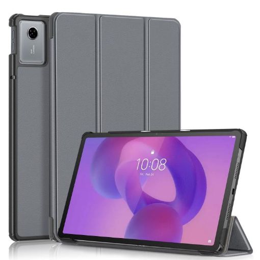 Lenovo Tab Idea 11/Xiaoxin Pad 2025 Grey Leather Tablet Case Holder - 1