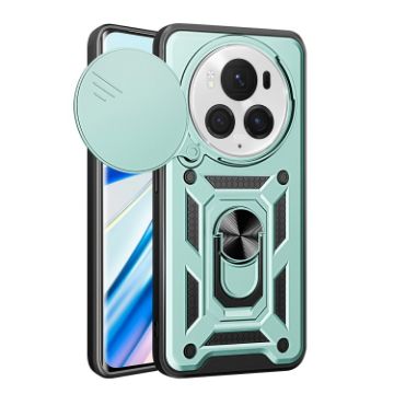 For Honor Magic6 Pro Green TPU+PC Phone Case with Sliding Camera Cover - 1