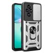 For Honor 200 Silver TPU+PC Phone Case with Sliding Camera Cover - 1
