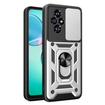 For Honor 200 Silver TPU+PC Phone Case with Sliding Camera Cover - 1