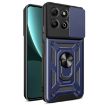 For Honor X6b 4G Blue TPU+PC Phone Case with Sliding Camera Cover - 1