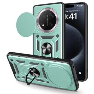 For Honor X60 Pro/X9c Green Sliding Camera Cover TPU+PC Phone Case - 1