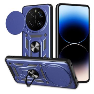 For Honor Magic7 Pro Blue TPU+PC Phone Case with Sliding Camera Cover - 1