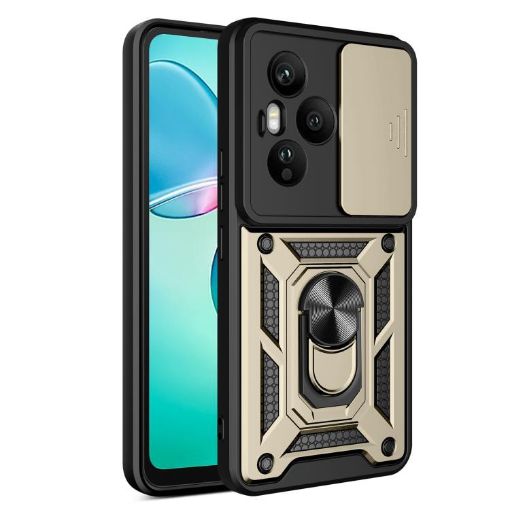 For Honor 400 Pro Global Gold TPU+PC Phone Case with Sliding Camera Cover - 1