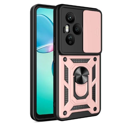 For Honor 400 Pro Rose Gold TPU+PC Phone Case with Sliding Camera Cover - 1