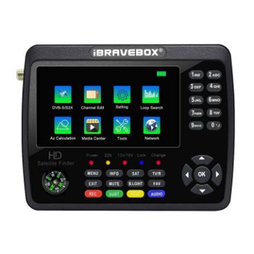 iBRAVEBOX V10 Finder Max 4.3" Display Satellite Meter DVB-S/S2/S2X UK Plug - 1