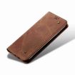 Motorola Edge 40 Neo Brown Denim Texture Flip Leather Phone Case - 6