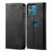 Motorola Edge 40 Neo Black Denim Texture Flip Leather Phone Case - 1