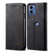 Motorola Moto G04/G24 Denim Texture Flip Leather Case - Black - 1