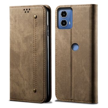 Motorola Edge 50 Fusion Khaki Denim Texture Flip Leather Case - 1