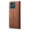 Motorola Edge 50 5G Brown Denim Texture Flip Leather Case - 3