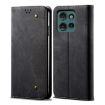 Moto G75 5G Denim Texture Flip Leather Case - Black - 1