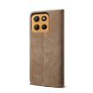 Moto G15 Khaki Denim Texture Flip Leather Case - For Motorola - 3