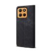 Motorola Moto G15 Black Denim Texture Flip Leather Phone Case - 3