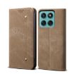 Motorola Edge 60 Khaki Denim Texture Flip Leather Phone Case - 1