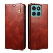 Motorola Edge 60 Pro Leather Phone Case - Brown Oil Wax Texture - 1