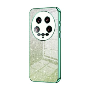 Xiaomi 14 Ultra Green Glitter Gradient Electroplated Phone Case - 1