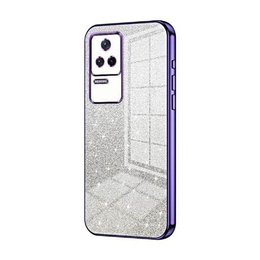 Xiaomi Redmi K40S/Poco F4 Purple Glitter Electroplated Phone Case - 1