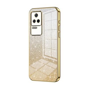 Xiaomi Redmi K40S/Poco F4 Gold Glitter Electroplated Phone Case - 1