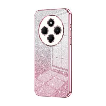 Redmi 14R Pink Gradient Glitter Powder Electroplated Phone Case - 1