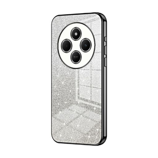 Redmi 14R Black Gradient Glitter Powder Electroplated Phone Case - 1