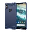 Moto One Carbon Fiber Brushed Texture TPU Case - Blue - 1