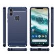 Moto One Carbon Fiber Brushed Texture TPU Case - Blue - 2