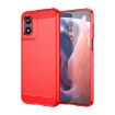 Moto G Play 2024 Red Carbon Fiber TPU Case - Brushed Texture Cover - 1