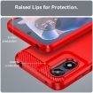 Moto G Play 2024 Red Carbon Fiber TPU Case - Brushed Texture Cover - 6