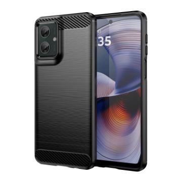 Moto G55 5G Carbon Fiber TPU Case - Black | Motorola Phone Cover - 1