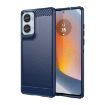 Motorola Moto G85 Blue TPU Phone Case - Carbon Fiber Brushed Texture - 1