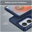 Motorola Moto G85 Blue TPU Phone Case - Carbon Fiber Brushed Texture - 6