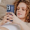 Motorola Moto G85 Blue TPU Phone Case - Carbon Fiber Brushed Texture - 7